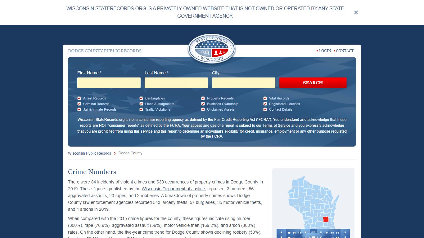 Dodge County Arrest, Court, and Public Records | StateRecords.org